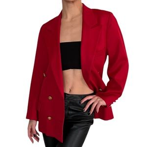 Vintage Brooks Brothers Red Blazer with Gold Detail
